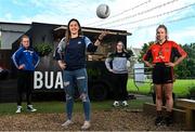 15 June 2021; The Ladies Gaelic Football Association has launched its ‘BUA’ Leadership and Life Skills Programme, aimed at females aged 16-19. In attendance to mark the announcement at BUA Coffee in Glasnevin, Dublin, is Dublin Ladies Footballer Lyndsey Davey, second from left, with 'BUA' participants, from left, Lauren Fanning of Skerries Harps, Ceri Rogers of St Margarets and Hazel Grady of Ballinteer St Johns. Photo by Sam Barnes/Sportsfile
