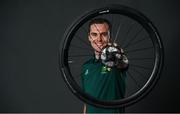 17 June 2021; The Track Cycling Team for the Tokyo Olympics has officially been named by Team Ireland today. Pictured is Mark Downey, who will compete with Felix English in the Men’s Madison. The Women’s Madison will be Emily Kay and Rio Olympian Shannon McCurley. Reserves for the team are Fintan Ryan and Lydia Gurley. Photo by Brendan Moran/Sportsfile