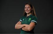 18 June 2021; Team Ireland rowers at the official announcement of the squad who will compete at the Tokyo 2020 Olympics. The rowing team was the first group of Team Ireland athletes to collect their kit bags ahead of the Games. Pictured is Tara Hanlon. Photo by Seb Daly/Sportsfile