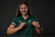 18 June 2021; Team Ireland rowers at the official announcement of the squad who will compete at the Tokyo 2020 Olympics. The rowing team was the first group of Team Ireland athletes to collect their kit bags ahead of the Games. Pictured is Tara Hanlon. Photo by Seb Daly/Sportsfile