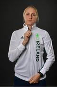 18 June 2021; Team Ireland rowers at the official announcement of the squad who will compete at the Tokyo 2020 Olympics. The rowing team was the first group of Team Ireland athletes to collect their kit bags ahead of the Games. Pictured is Sanita Puspure. Photo by Seb Daly/Sportsfile