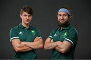 18 June 2021; Team Ireland rowers at the official announcement of the squad who will compete at the Tokyo 2020 Olympics. The rowing team was the first group of Team Ireland athletes to collect their kit bags ahead of the Games. Pictured are Fintan McCarthy, left, and Paul O'Donovan. Photo by Seb Daly/Sportsfile