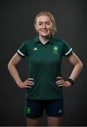 18 June 2021; Team Ireland rowers at the official announcement of the squad who will compete at the Tokyo 2020 Olympics. The rowing team was the first group of Team Ireland athletes to collect their kit bags ahead of the Games. Pictured is Aoife Casey. Photo by Seb Daly/Sportsfile