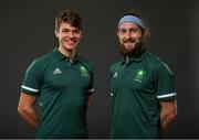 18 June 2021; Team Ireland rowers at the official announcement of the squad who will compete at the Tokyo 2020 Olympics. The rowing team was the first group of Team Ireland athletes to collect their kit bags ahead of the Games. Pictured Fintan McCarthy, left, and Paul O'Donovan. Photo by Seb Daly/Sportsfile