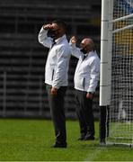 13 June 2021; Two umpires keep a close eye on proceedings during the Allianz Football League Division 1 Relegation play-off match between Monaghan and Galway at St. Tiernach’s Park in Clones, Monaghan. Photo by Ray McManus/Sportsfile