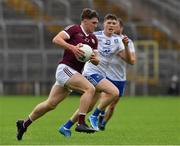 13 June 2021; Cathal Sweeney of Galway in action against Aaron Mulligan of Monaghan during the Allianz Football League Division 1 Relegation play-off match between Monaghan and Galway at St. Tiernach’s Park in Clones, Monaghan. Photo by Ray McManus/Sportsfile