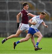 13 June 2021; Ryan McAnespie of Monaghan in action against Matthew Tierney of Galway during the Allianz Football League Division 1 Relegation play-off match between Monaghan and Galway at St. Tiernach’s Park in Clones, Monaghan. Photo by Ray McManus/Sportsfile