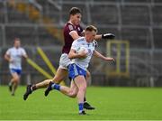 13 June 2021; Ryan McAnespie of Monaghan in action against Matthew Tierney of Galway during the Allianz Football League Division 1 Relegation play-off match between Monaghan and Galway at St. Tiernach’s Park in Clones, Monaghan. Photo by Ray McManus/Sportsfile