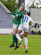 15 June 2021; Heather Payne of Republic of Ireland in action against Hallbera Gudny Gisladottir of Iceland during the international friendly match between Iceland and Republic of Ireland at Laugardalsvollur in Reykjavik, Iceland. Photo by Eythor Arnason/Sportsfile