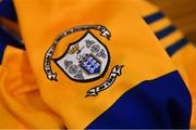 15 June 2021; The Clare crest is seen during a Clare hurling squad portraits session at Cusack Park in Ennis, Clare. Photo by Eóin Noonan/Sportsfile