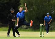 18 June 2021; David O'Halloran of Leinster Lightning bowls during the Cricket Ireland InterProvincial Trophy 2021 match between Leinster Lightning and Munster Reds at Pembroke Cricket Club in Dublin. Photo by Matt Browne/Sportsfile