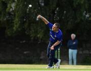 18 June 2021; Jared Wilson of North West Warriors bowls during the Cricket Ireland InterProvincial Trophy 2021 match between Northern Knights and North West Warriors at Pembroke Cricket Club in Dublin. Photo by Matt Browne/Sportsfile
