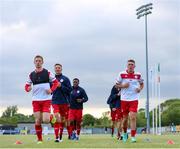 18 June 2021; Shelbourne players warm-up ahead of the SSE Airtricity League First Division match between Wexford and Shelbourne at Ferrycarrig Park in Wexford. Photo by Michael P Ryan/Sportsfile