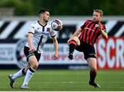 18 June 2021; Michael Duffy of Dundalk in action against Dean Zambra of Longford Town during the SSE Airtricity League Premier Division match between Dundalk and Longford Town at Oriel Park in Dundalk, Louth. Photo by Eóin Noonan/Sportsfile