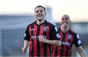 18 June 2021; Liam Burt of Bohemians celebrates scoring his side's third goal during the SSE Airtricity League Premier Division match between Bohemians and Drogheda United at Dalymount Park in Dublin. Photo by Piaras Ó Mídheach/Sportsfile