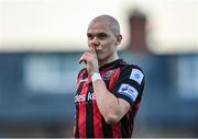 18 June 2021; Georgie Kelly of Bohemians celebratres scoring his side's fifth goal, his fourth, during the SSE Airtricity League Premier Division match between Bohemians and Drogheda United at Dalymount Park in Dublin. Photo by Piaras Ó Mídheach/Sportsfile