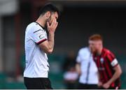 18 June 2021; Patrick Hoban of Dundalk reacts after missing a penalty during the SSE Airtricity League Premier Division match between Dundalk and Longford Town at Oriel Park in Dundalk, Louth. Photo by Eóin Noonan/Sportsfile