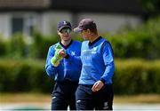 19 June 2021; Lorcan Tucker, left, and Kevin O'Brien of Leinster Lightning before the start of the Cricket Ireland InterProvincial Trophy 2021 match between Leinster Lightning and Northern Knights at Pembroke Cricket Club in Dublin. Photo by Seb Daly/Sportsfile