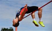 19 June 2021; Ciaran Connolly of Le Chéile AC, Kildare, competing in the Under 23 Men's High Jump during day one of the Irish Life Health Junior Championships & U23 Specific Events at Morton Stadium in Santry, Dublin. Photo by Sam Barnes/Sportsfile