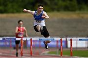19 June 2021; Alan Miley of St Laurence O'Toole AC, Carlow, on his way to winning the Junior Men's 400m Hurdles during day one of the Irish Life Health Junior Championships & U23 Specific Events at Morton Stadium in Santry, Dublin. Photo by Sam Barnes/Sportsfile