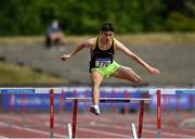 19 June 2021; Ryan Canning of Letterkenny AC, Donegal, on his way to finishing second in the Junior Men's 400m Hurdles during day one of the Irish Life Health Junior Championships & U23 Specific Events at Morton Stadium in Santry, Dublin. Photo by Sam Barnes/Sportsfile