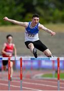 19 June 2021; Alan Miley of St Laurence O'Toole AC, Carlow, on his way to winning the Junior Men's 400m Hurdles during day one of the Irish Life Health Junior Championships & U23 Specific Events at Morton Stadium in Santry, Dublin. Photo by Sam Barnes/Sportsfile