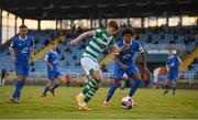 18 June 2021; Sean Gannon of Shamrock Rovers in action against Jamie Mascoll of Waterford during the SSE Airtricity League Premier Division match between Waterford and Shamrock Rovers at the RSC in Waterford. Photo by Seb Daly/Sportsfile