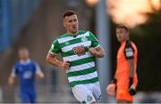 18 June 2021; Aaron Greene of Shamrock Rovers after scoring his side's fourth goal during the SSE Airtricity League Premier Division match between Waterford and Shamrock Rovers at the RSC in Waterford. Photo by Seb Daly/Sportsfile