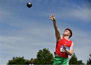 19 June 2021; Shane Breslin of Tír Chonaill AC, Donegal, competing in the Junior Men's Shot Put during day one of the Irish Life Health Junior Championships & U23 Specific Events at Morton Stadium in Santry, Dublin. Photo by Sam Barnes/Sportsfile