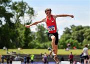 19 June 2021; Joshua Knox of City of Lisburn AC, Down, competing in the Junior Men's Triple Jump  during day one of the Irish Life Health Junior Championships & U23 Specific Events at Morton Stadium in Santry, Dublin. Photo by Sam Barnes/Sportsfile