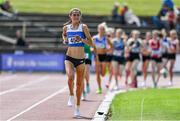 19 June 2021; Laura Mooney of Tullamore Harriers AC, Offaly, on her way to winning the Junior Women's 5000m during day one of the Irish Life Health Junior Championships & U23 Specific Events at Morton Stadium in Santry, Dublin. Photo by Sam Barnes/Sportsfile