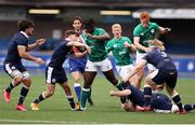 19 June 2021; Sam Illo of Ireland is tackled by Murray Redpath of Scotland during the U20 Six Nations Rugby Championship match between Scotland and Ireland at Cardiff Arms Park in Cardiff, Wales. Photo by Chris Fairweather/Sportsfile