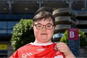 19 June 2021; Derry supporter Sorcha Moran, age 14, from South Derry before the Allianz Football League Division 3 Final match between Derry and Offaly at Croke Park in Dublin. Photo by Piaras Ó Mídheach/Sportsfile