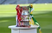 19 June 2021; A general view of the cup before the Allianz Football League Division 3 Final match between Derry and Offaly at Croke Park in Dublin. Photo by Piaras Ó Mídheach/Sportsfile
