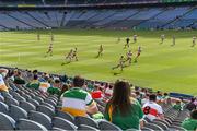 19 June 2021; Supporters look on from the Cusack Stand during the Allianz Football League Division 3 Final match between Derry and Offaly at Croke Park in Dublin. Photo by Piaras Ó Mídheach/Sportsfile