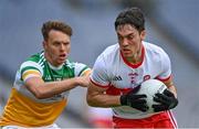 19 June 2021; Conor McCluskey of Derry in action against Joe Maher of Offaly during the Allianz Football League Division 3 Final match between Derry and Offaly at Croke Park in Dublin. Photo by Piaras Ó Mídheach/Sportsfile