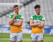 19 June 2021; Cathal Mangan, left, and Bill Carroll of Offaly after the Allianz Football League Division 3 Final match between between Derry and Offaly at Croke Park in Dublin. Photo by Ray McManus/Sportsfile