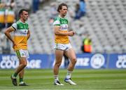 19 June 2021; Offaly players Colm Doyle, left, and Niall McNamee after their side's defeat in the Allianz Football League Division 3 Final match between between Derry and Offaly at Croke Park in Dublin. Photo by Piaras Ó Mídheach/Sportsfile