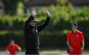 19 June 2021; Umpire Roly Black during the Cricket Ireland InterProvincial Trophy 2021 match between between Munster Reds and North West Warriors at Pembroke Cricket Club in Dublin. Photo by Seb Daly/Sportsfile