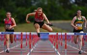 20 June 2021; Eimear Kelly of City of Derry AC Spartans, Derry, on her way to winning the Junior Women's 100m Hurdles during day two of the Irish Life Health Junior Championships & U23 Specific Events at Morton Stadium in Santry, Dublin. Photo by Sam Barnes/Sportsfile