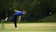 20 June 2021; Shane Getkate of North West Warriors bowls during the Cricket Ireland InterProvincial Trophy 2021 match between Leinster Lightning and North West Warriors at Pembroke Cricket Club in Dublin. Photo by Harry Murphy/Sportsfile