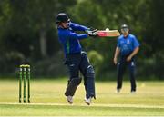 20 June 2021; Nathan McGuire of North West Warriors bats during the Cricket Ireland InterProvincial Trophy 2021 match between Leinster Lightning and North West Warriors at Pembroke Cricket Club in Dublin. Photo by Harry Murphy/Sportsfile