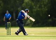 20 June 2021; William Porterfield of North West Warriors bats during the Cricket Ireland InterProvincial Trophy 2021 match between Leinster Lightning and North West Warriors at Pembroke Cricket Club in Dublin. Photo by Harry Murphy/Sportsfile