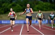 20 June 2021; Caoimhe Cronin of Le Chéile AC, Kildare, on her way to winning the Junior Women's 400m during day two of the Irish Life Health Junior Championships & U23 Specific Events at Morton Stadium in Santry, Dublin. Photo by Sam Barnes/Sportsfile