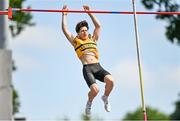 20 June 2021; Conor Callinan of Leevale AC, Cork, competing in the Junior Men's Pole Vault during day two of the Irish Life Health Junior Championships & U23 Specific Events at Morton Stadium in Santry, Dublin. Photo by Sam Barnes/Sportsfile