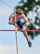 20 June 2021; Adam Nolan of St Laurence O'Toole AC, Carlow, competing in the Junior Men's Pole Vault during day two of the Irish Life Health Junior Championships & U23 Specific Events at Morton Stadium in Santry, Dublin. Photo by Sam Barnes/Sportsfile