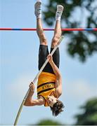 20 June 2021; Conor Callinan of Leevale AC, Cork, competing in the Junior Men's Pole Vault  during day two of the Irish Life Health Junior Championships & U23 Specific Events at Morton Stadium in Santry, Dublin. Photo by Sam Barnes/Sportsfile