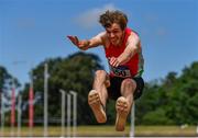 20 June 2021; Joshua Knox of City of Lisburn AC, Down, competing in the Junior Men's Long Jump during day two of the Irish Life Health Junior Championships & U23 Specific Events at Morton Stadium in Santry, Dublin. Photo by Sam Barnes/Sportsfile
