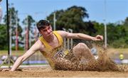 20 June 2021; Tristan Chambers of Bandon AC, Cork, competing in the Junior Men's Long Jump during day two of the Irish Life Health Junior Championships & U23 Specific Events at Morton Stadium in Santry, Dublin. Photo by Sam Barnes/Sportsfile