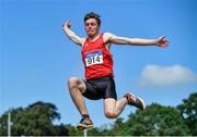 20 June 2021; Noah McConway of Ennis Track AC, Clare, competing in the Junior Men's Long Jump during day two of the Irish Life Health Junior Championships & U23 Specific Events at Morton Stadium in Santry, Dublin. Photo by Sam Barnes/Sportsfile